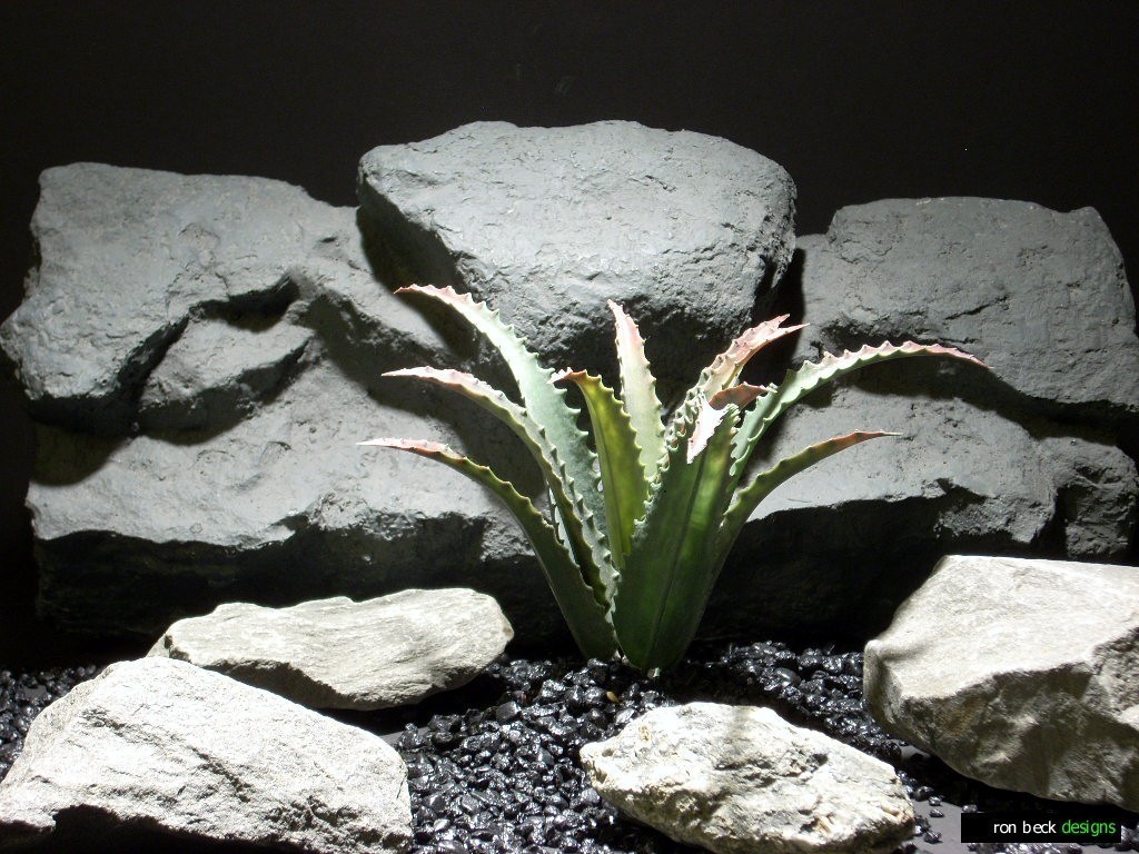 reptile habitat plants: Artificial Succulent Agave from ron beck designs