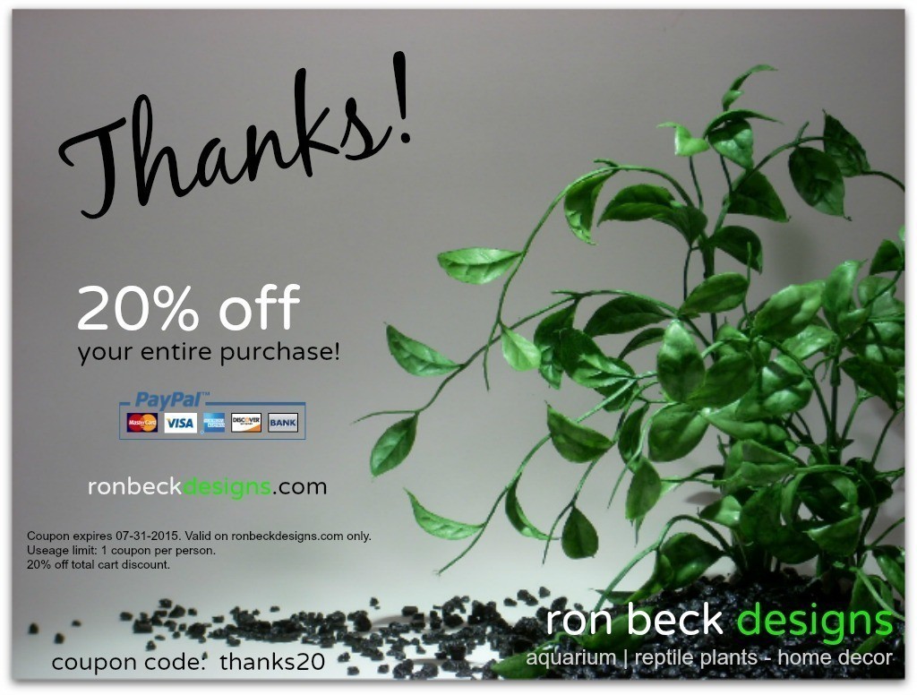 20% off coupon ronbeckdesigns.com