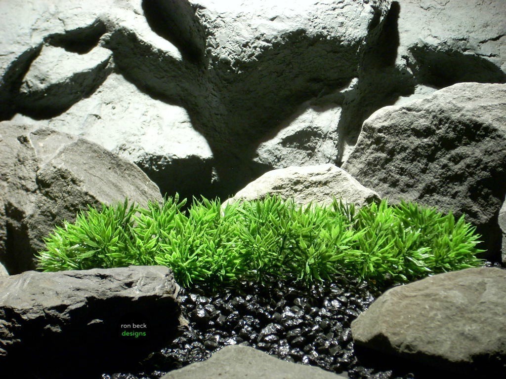 plastic aquarium plant: turf grass plot (Artificial Podocarpus Grass Plot ) #parp094 - ron beck designs