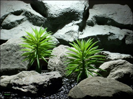 plastic rerptile decor plants: pine needle bush pap101 by ron beck designs