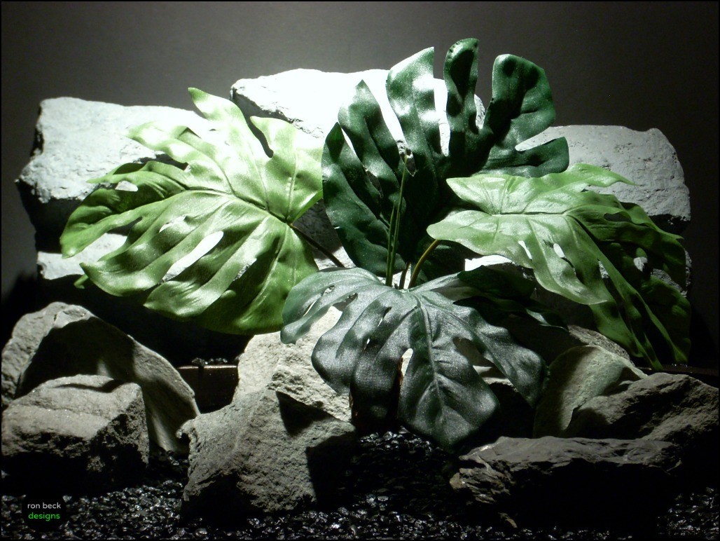 silk reptile or snake habitat plant: split philodendron (srp102) from ron beck designs