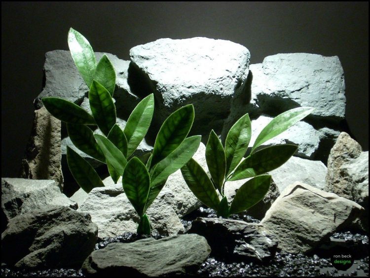 artificial aquarium plants basil leaves set 3 pap121 ron beck designs