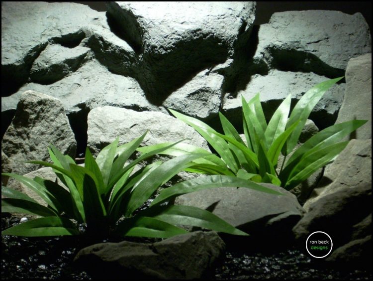 silk aquarium plants - silk reptile plants: palm leaves bushes sap156 from ron beck designs