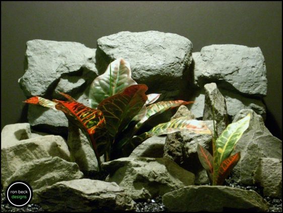 silk reptile plants: croton leaves (srp157) from ron beck designs.