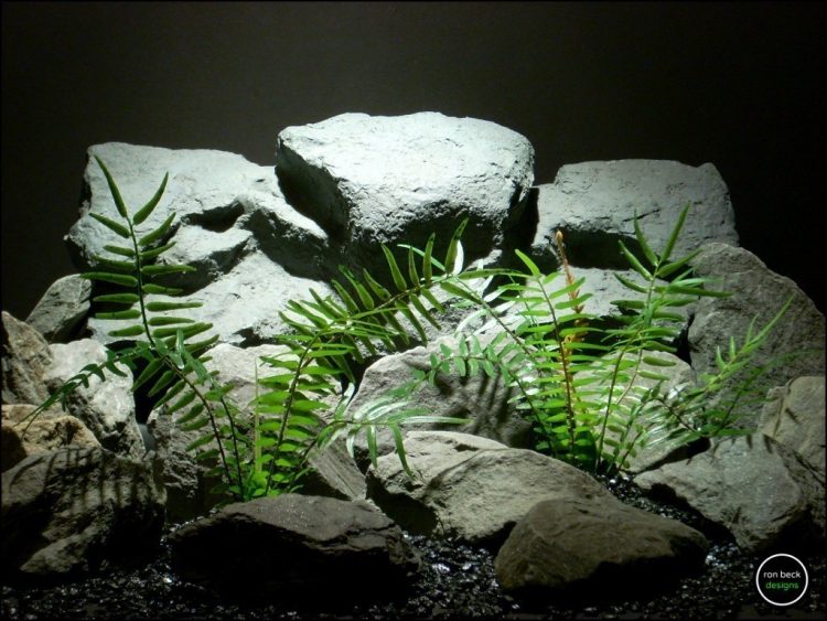 plastic reptile plants: boston fern prp158 from ron beck designs.