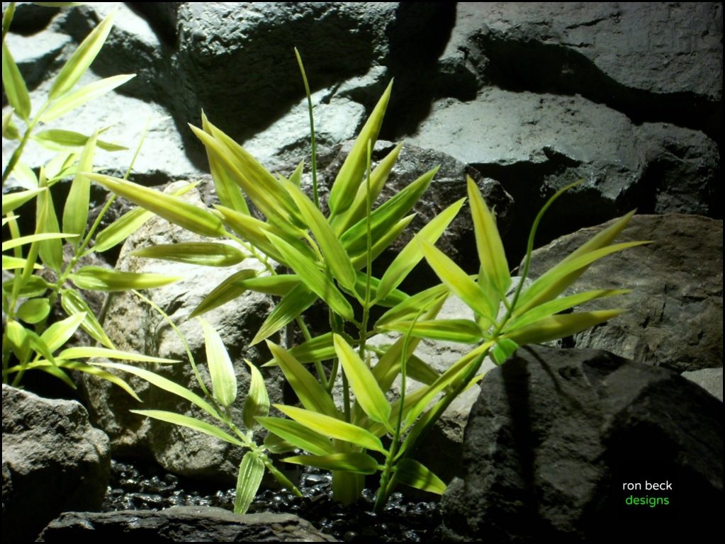plastic aquarium plants Variegated Bamboo from ron beck designs, pap209 2