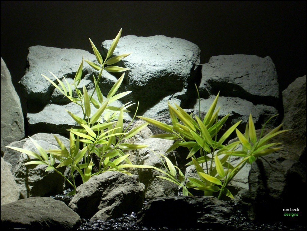 plastic aquarium plants Variegated Bamboo from ron beck designs, pap209
