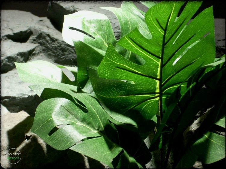 split-leaf philodendron - Artificial Silk Reptile Plant - srp305 3