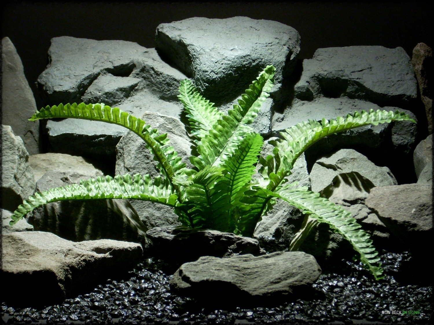 Artificial Boston Fern -Artificial Silk Reptile Plant - srp312