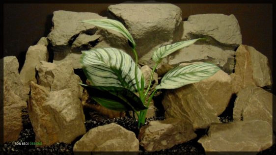 Artificial Calathea Prayer Plant - Silk Reptile Habitat Plant - srp352