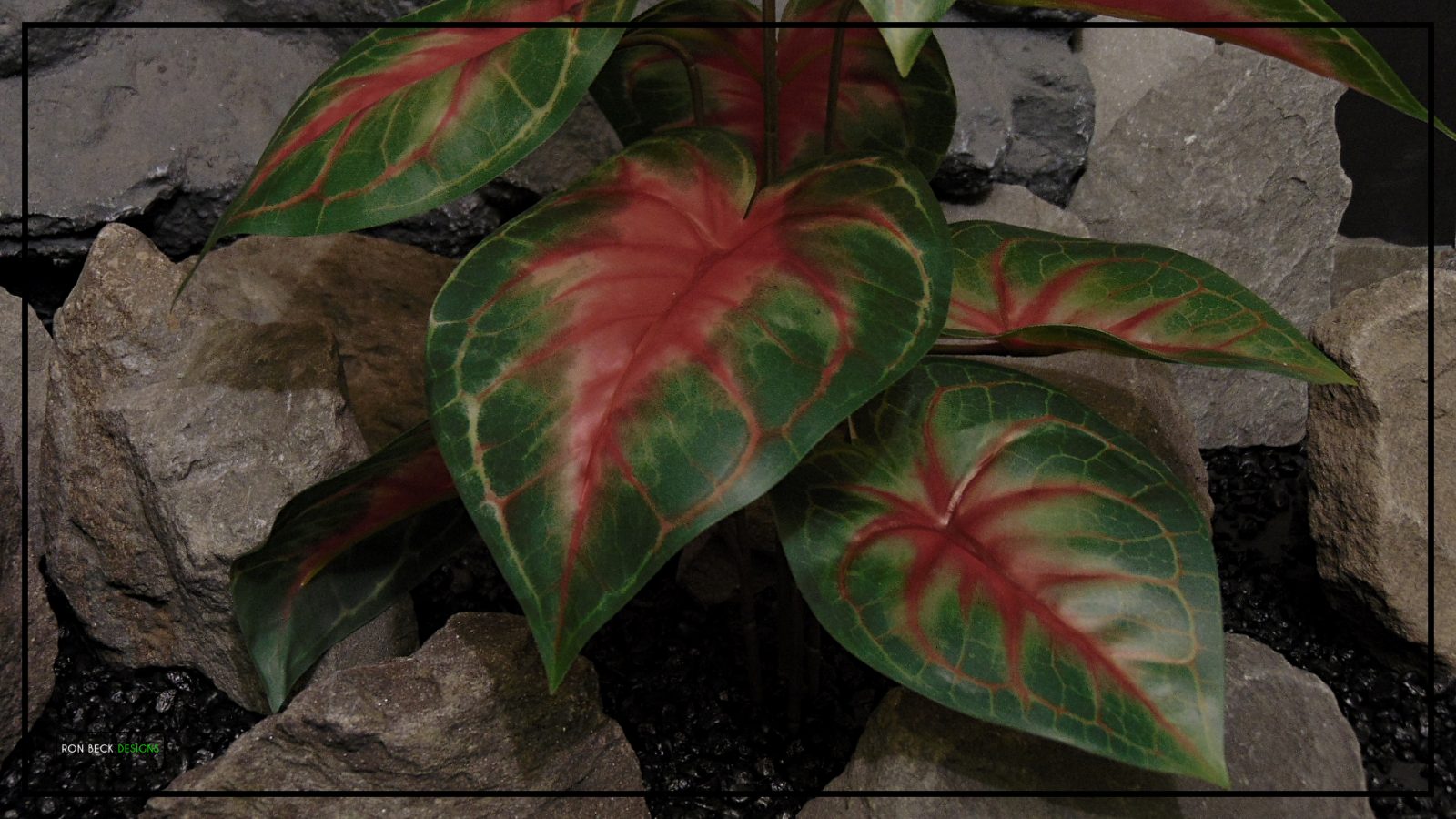 Artificial Dasheen (Red) - Silk Reptile terrarium Plant - srp409 2