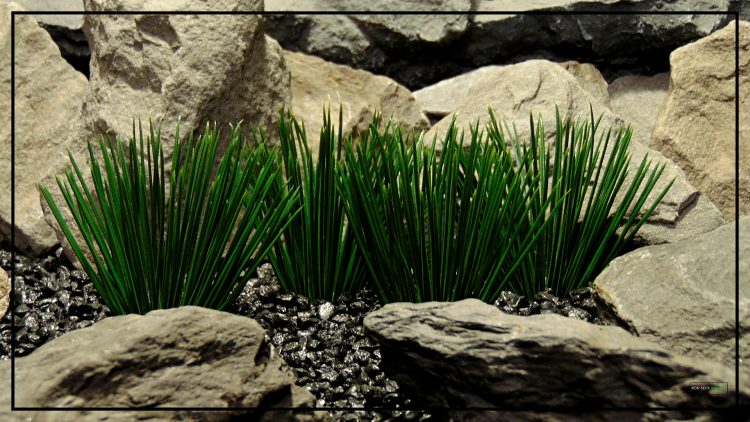 Artificial Japanese Grass Plot - Artificial Reptile Tank Plants - PRP435 2