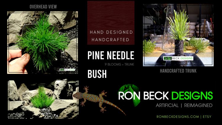 Artificial Pine Needle Bush - Desert reptile Artificial Plant - prp438 - Handcrafted