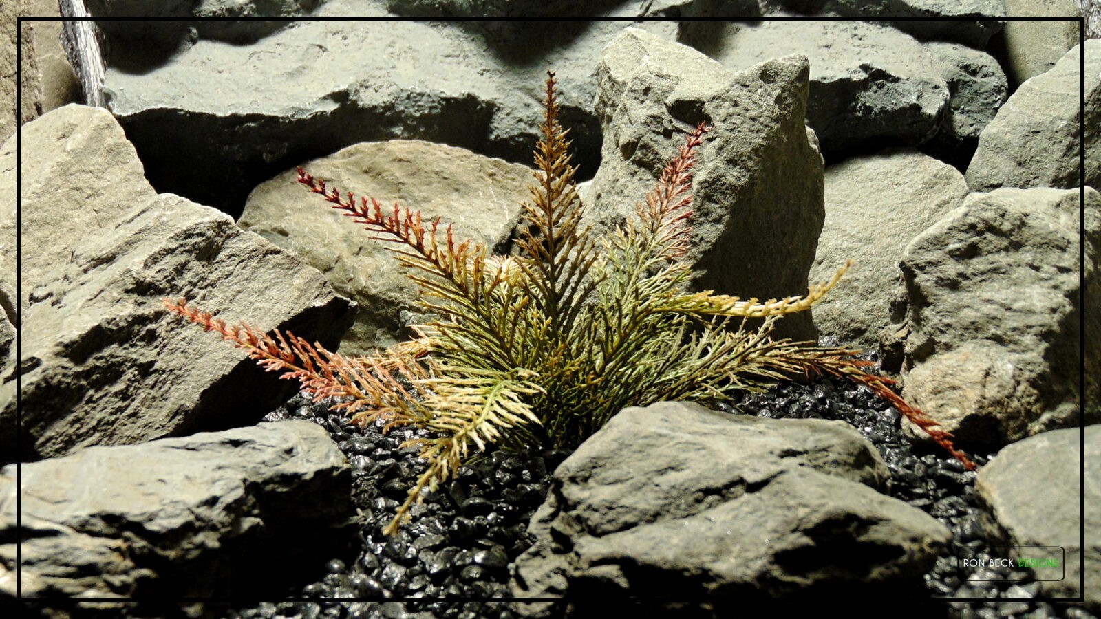 Artificial Spiked Fern (browns) – Artificial Aquarium Reptile Plant - Ron Beck Designs parp360
