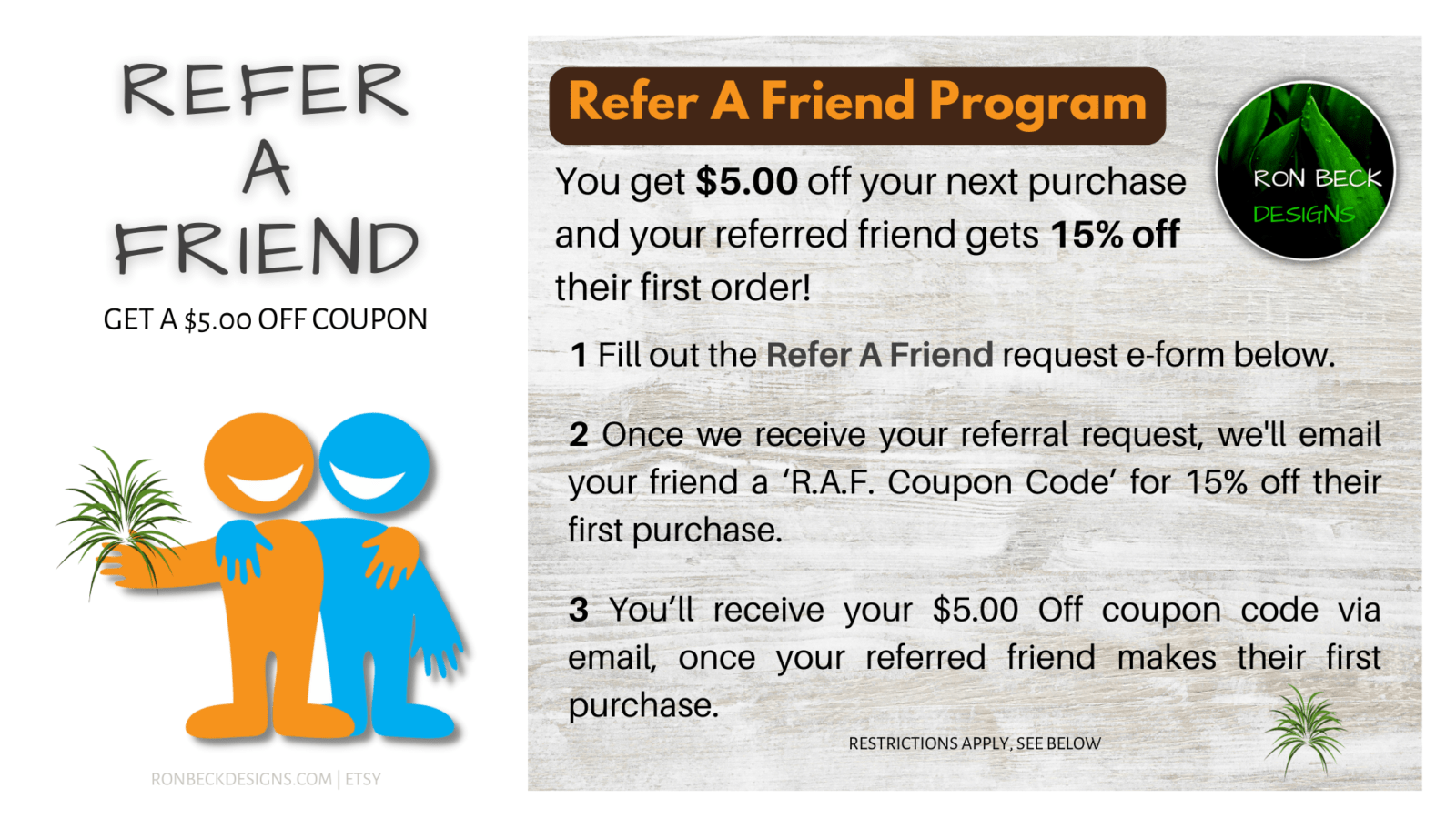 Refer A Friend - Ron Beck Designs without1920 1080