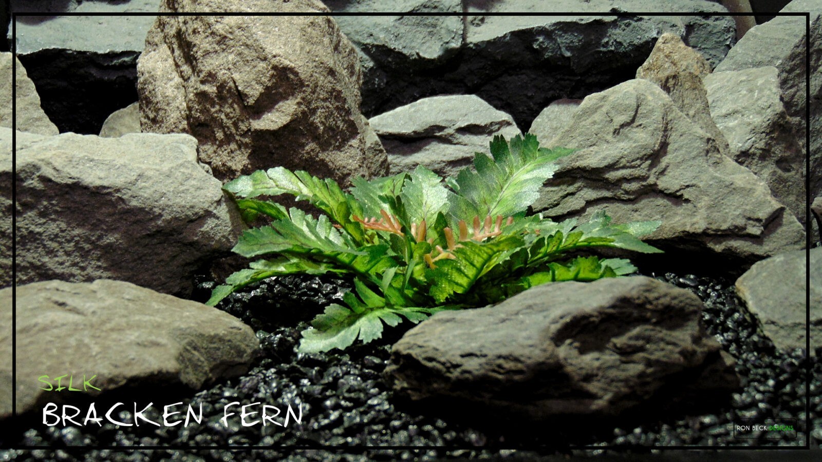 Silk Reptile Tank Plant - Artificial Silk Bracken Ferns. Handcrafted Reptile Terrarium Decor Plant. srp464