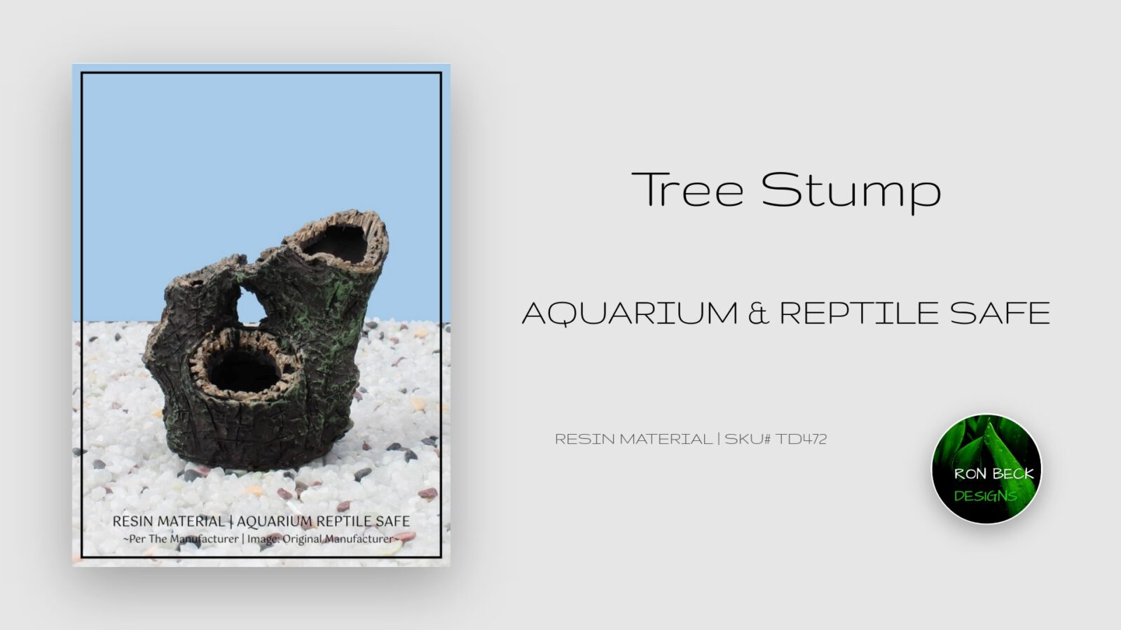 Artificial Aquarium Reptile Decor Tree Stump Resin TD472 1