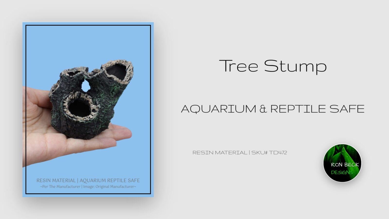 Artificial Aquarium Reptile Decor Tree Stump Resin TD472 2