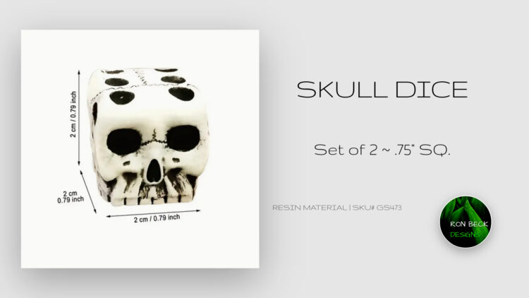 Skull Dice Set of 2 Measure .75 inches square 1920 1080