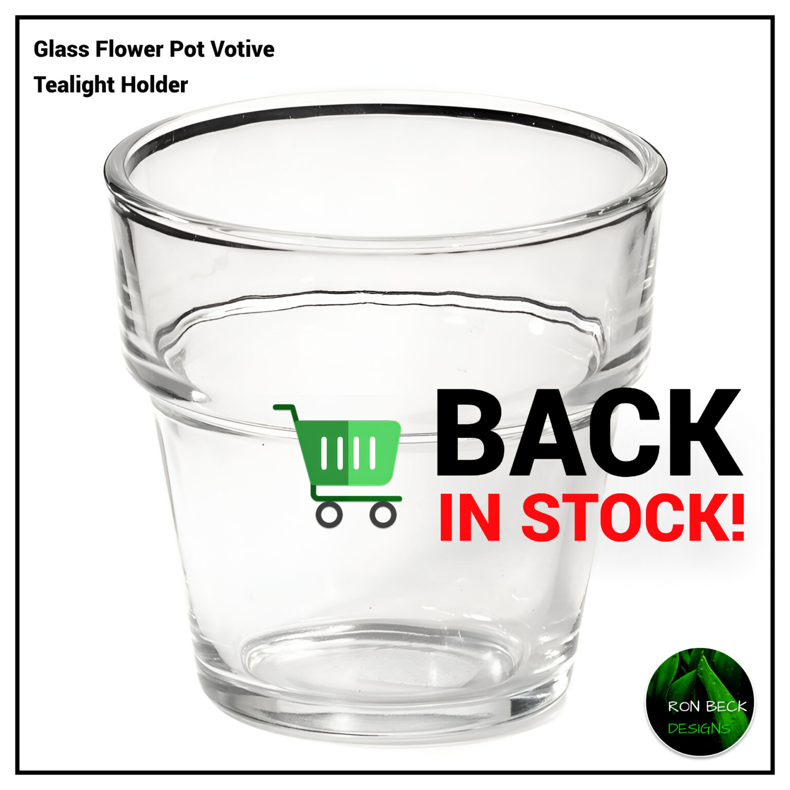 back in stock Clear Glass Flower Pot Votive Tealight Holder | VP477