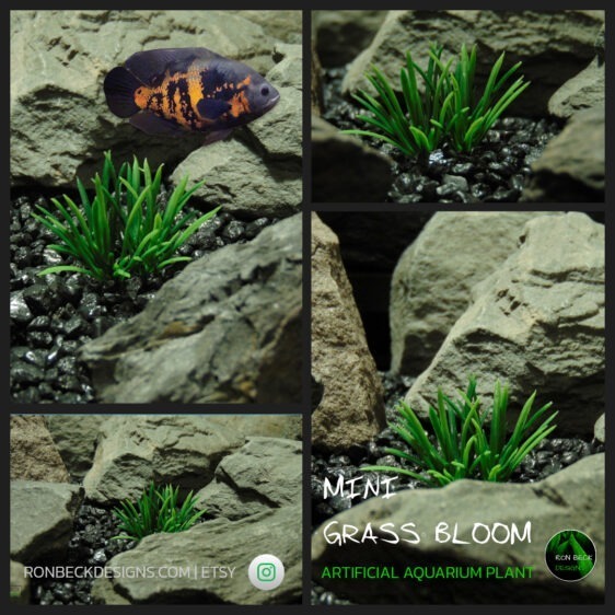 Artificial Miniature Grass Bloom Aquarium Plant - Ron Beck Designs -PARP487 1080
