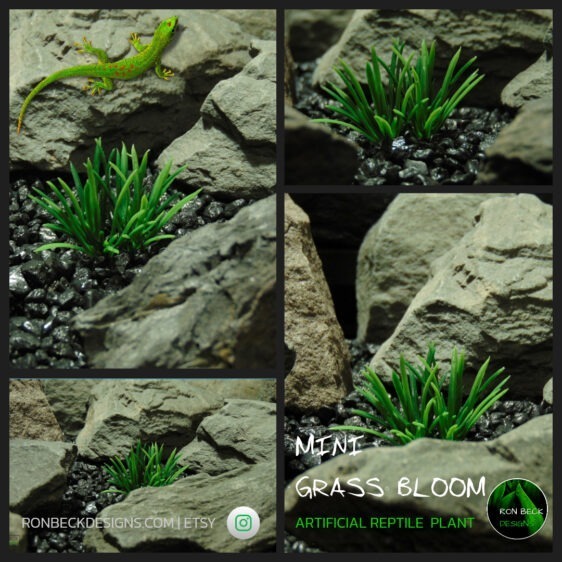 Artificial Miniature Grass Bloom Reptile Vivarium Plant - Ron Beck Designs -PARP487 1080