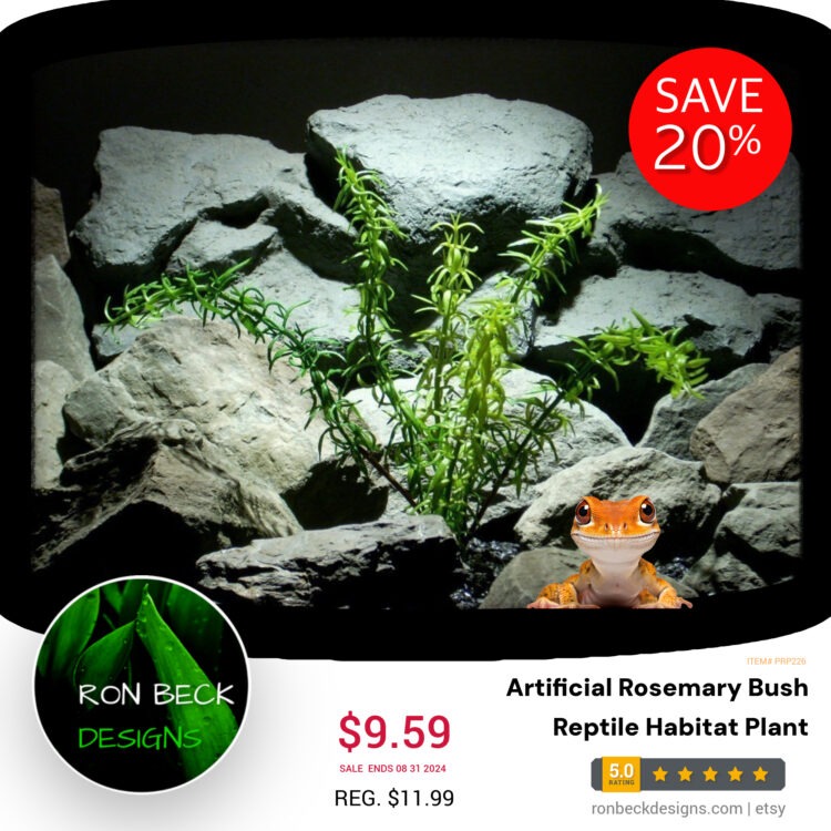 Reptile Terrarium Plant: Artificial Rosemary Bush SALE- Ron Beck Designs 2000 2000