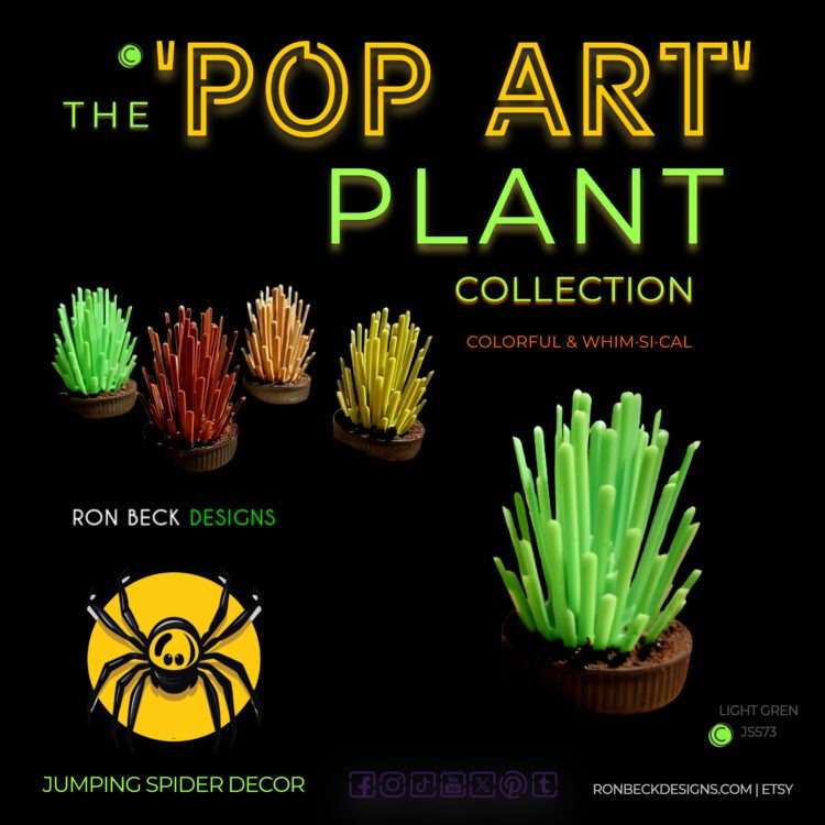 Pop Art Plant Fern Trunk Light Green Ron Beck Designs JS573