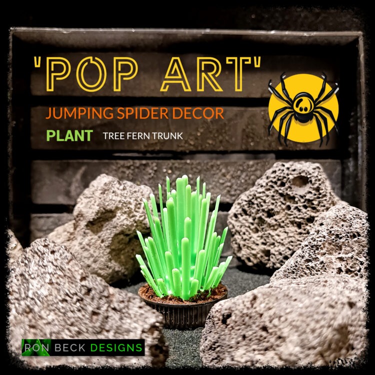 Pop Art Plant Tree Fern Trunk Light Green Ron Beck Designs JS573 close up