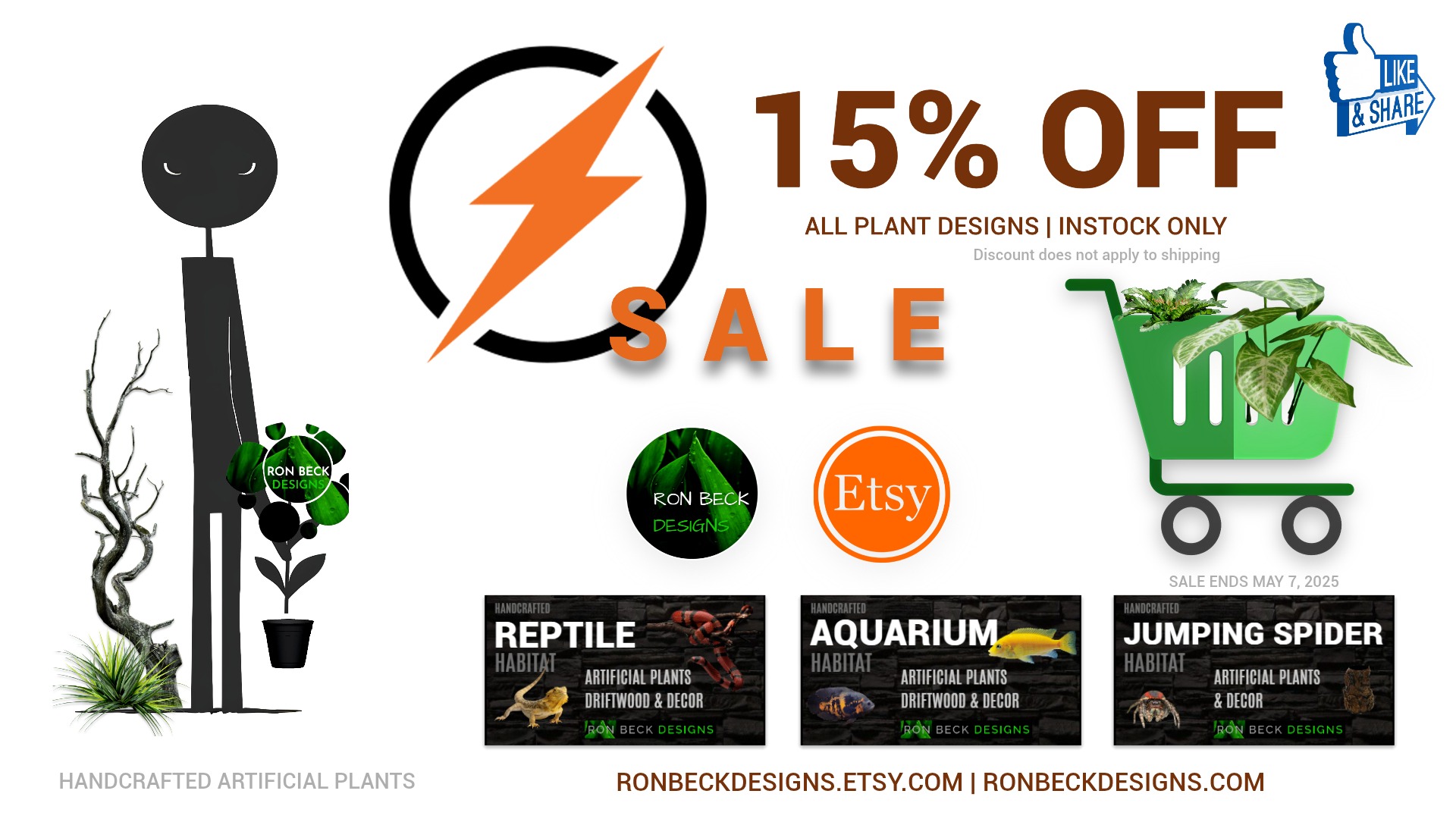 Flash Sale 15% Artificial Plants-Ron Beck Designs 1920 1080