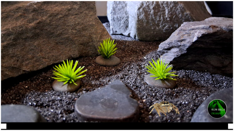 Artificial Mini Pine Bushes on pebbles - Jumping Spider decor JS607 2