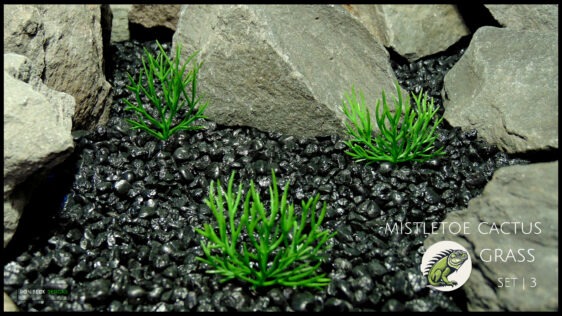 Artificial Mistletoe Cactus Grass Set of 3 - Ron Beck Designs - Reptile Decor Accessories