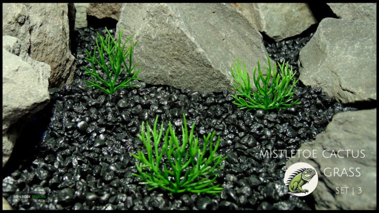 Artificial Mistletoe Cactus Grass Set of 3 - Ron Beck Designs - Reptile Decor Accessories