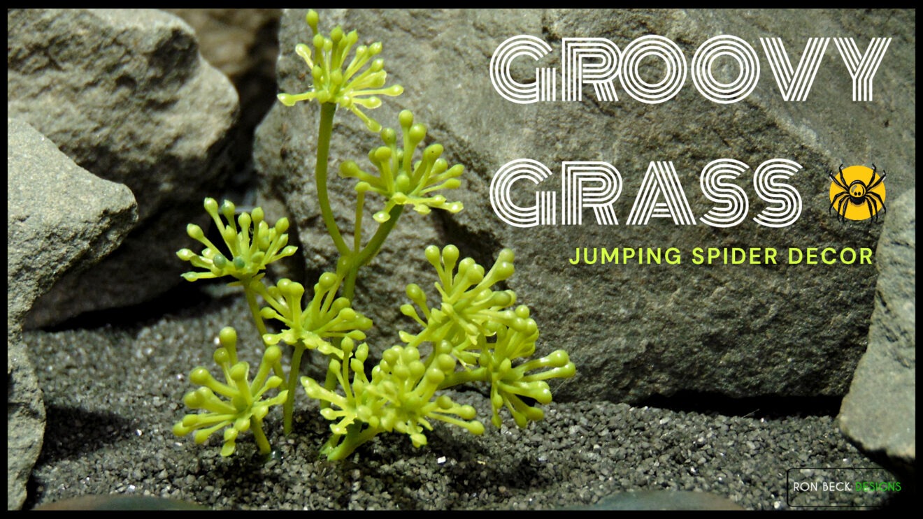 Mini Groovy Grass Artificial Jumping Spider Decor js617 t