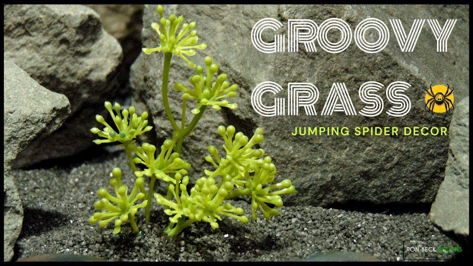 Mini Groovy Grass Artificial Jumping Spider Decor js617 t