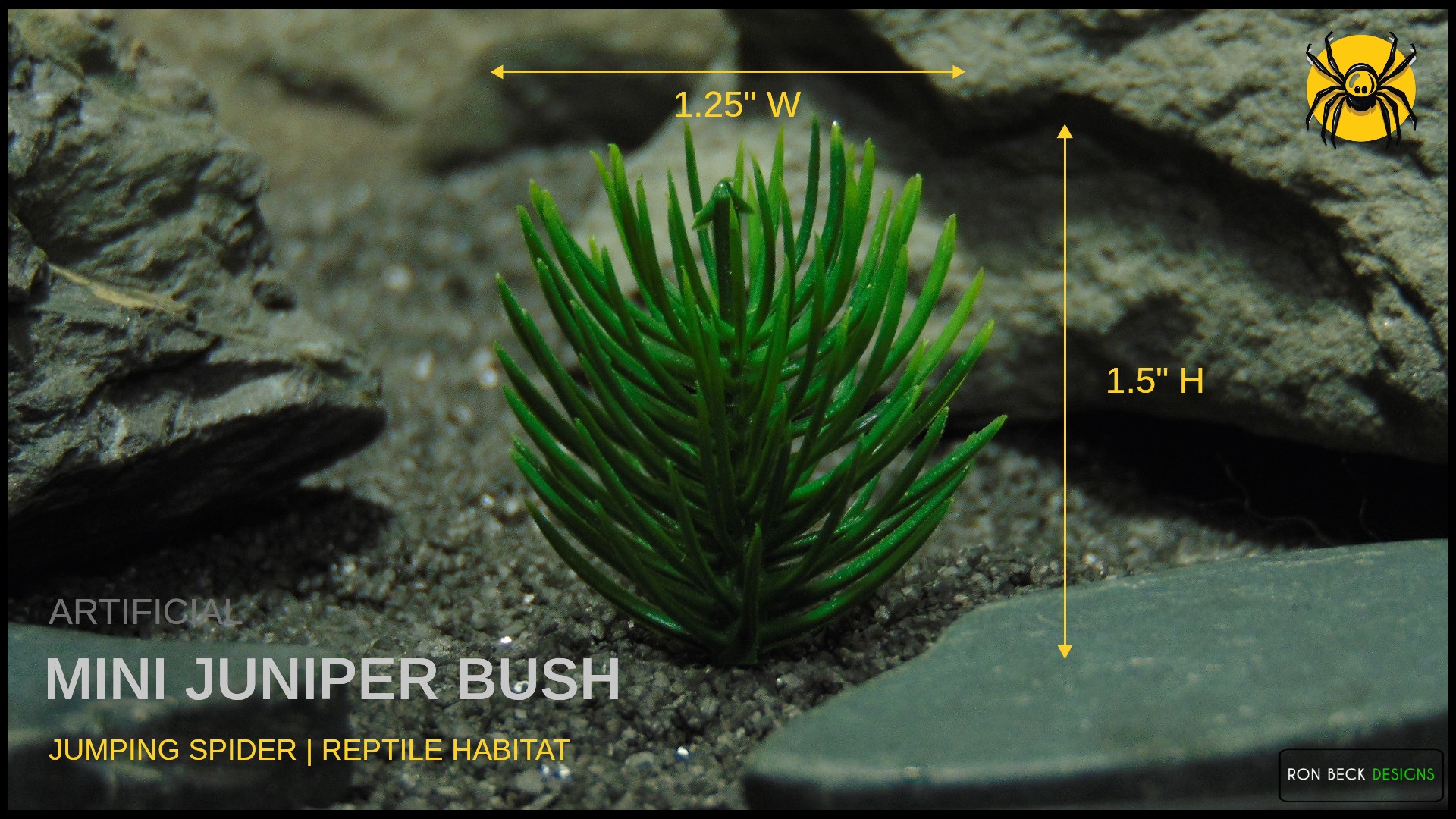 Jumping Spider Enclosure Decor | Artificial Mini Juniper Bush 4 Artificial Mini Juniper Bush - Jumping Spider Plant h prp630