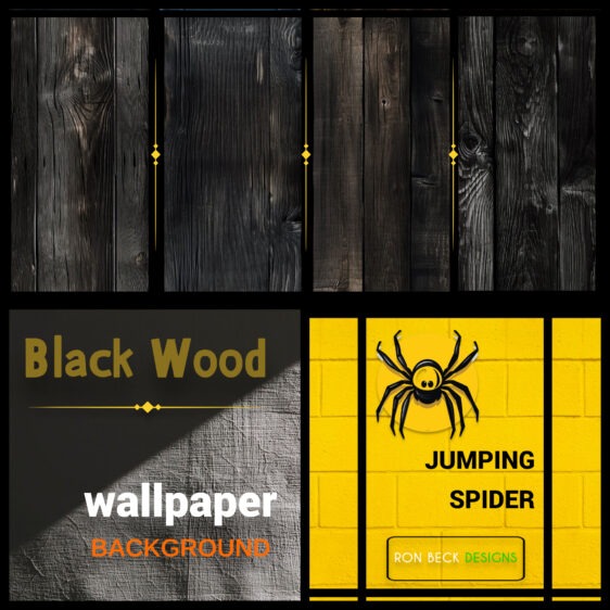 Black Wood—Jumping Spider enclosure wallpaper background