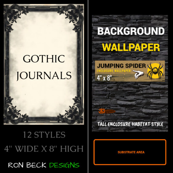 Gothic Journals Enclosure Wallpaper - COLL 1 - 4 x 8 tall