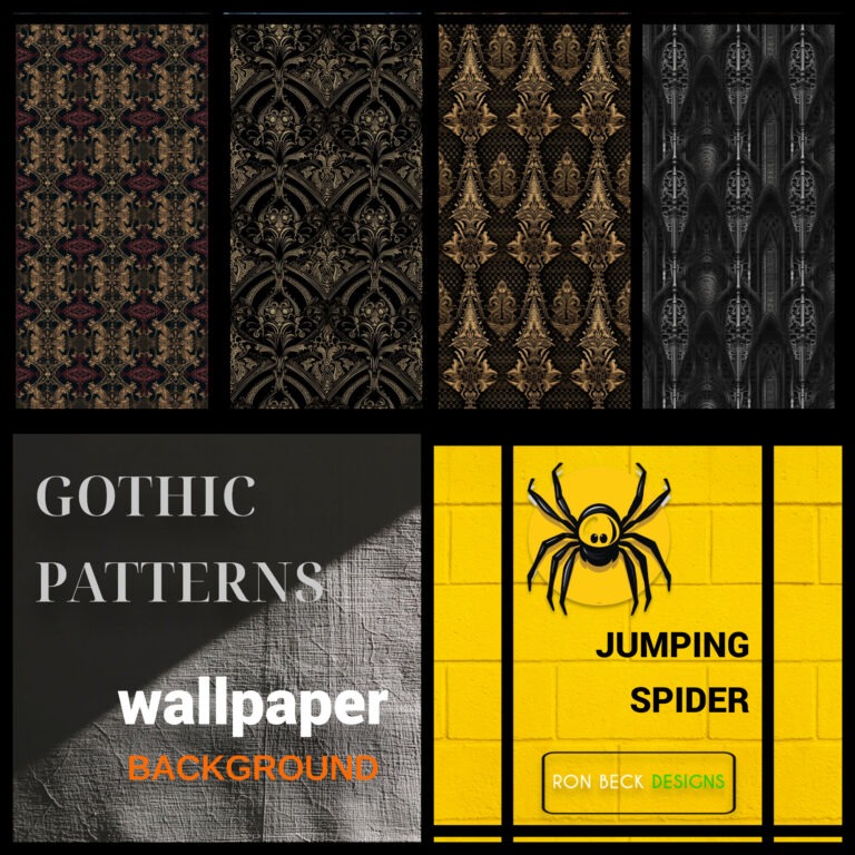 Gothic Patterns—Jumping Spider enclosure wallpaper background