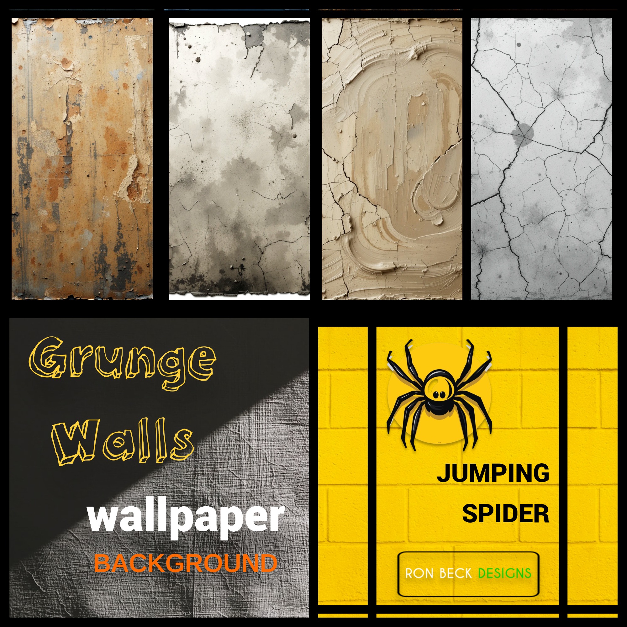 Grunge Walls—Jumping Spider enclosure wallpaper background