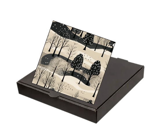 Record Album Gift Boxes - CHRISTMAS MONOCHROME TREES | #LPGB-42