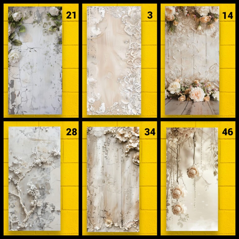 Shabby Ivory—Jumping Spider enclosure wallpaper background 6 Grids