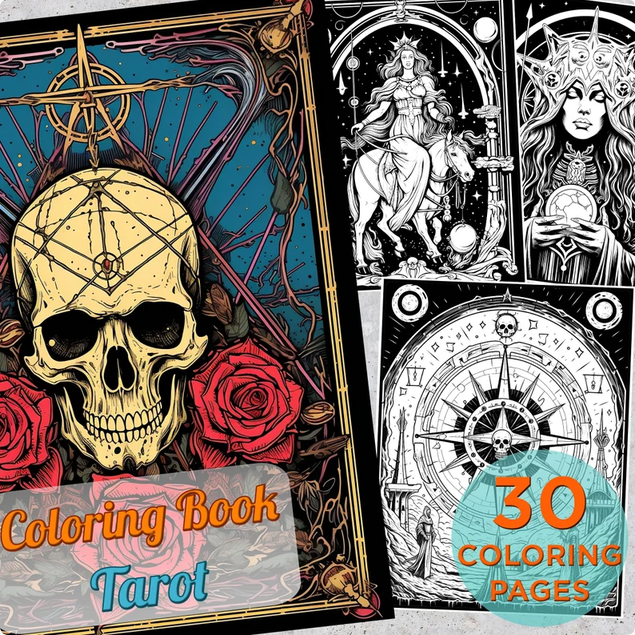 Screenshot 2026 07 29 at 18 45 57 30 Tarot Coloring Pages Adults Printable Coloring Page With Tarot Arts Tarot Drawings Coloring Pages Book Halloween Tarot Coloring Book Etsy