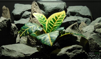 CROTON LEAVES Artificial Croton Leaves Bush - 'real touch' - Reptile Terrarium Plant - PRP458