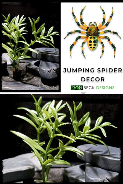 NEW JUMPING SPIDER DESIGN Artificial Dwarf Hygrophila – Jumping Spider Decor - Ron Beck Designs