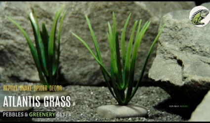 ATLANTIS GRASS ON PEBBLES Artificial Atlantis Grass -Set 3 -