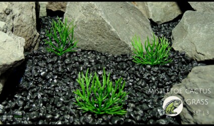 Design Portfolio Reptile Plants & Succulents 3 Artificial Mistletoe Cactus Grass Set of 3 - Ron Beck Designs - Reptile Decor Accessories